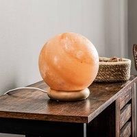 Envostar Harmony salt table lamp ball wooden base