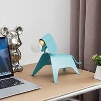 Lucande Idalina LED table lamp, dog, light blue