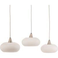 Lucande Sharvil pendant light, three-bulb, glass