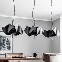 Lucande Imron hanging light, three-bulb, black
