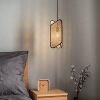 Lucande Bassiola hanging light, bamboo, 1-bulb