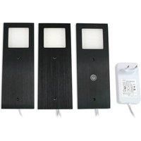 Arcchio Nortra LED under-cabinet lamps 3-set black