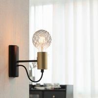 Lindby Prospa wall light, black, brass
