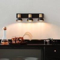 Lindby Bosko spotlight, black, three-bulb, long