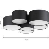 Lindby Maureka fabric ceiling light, six-bulb