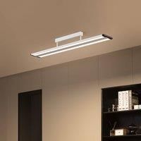 Prios Yuela LED ceiling lamp, DALI, 120 cm, silver