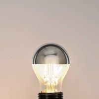 Lucande E27 3.5W half mirror LED bulb A60, 2700K silver
