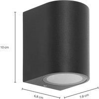 Prios Tetje outdoor wall light black round 10 cm