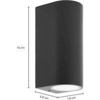 Prios Tetje outdoor wall light black round 16 cm