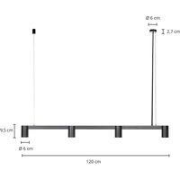 Arcchio Brinja pendant light black 4-bulb long