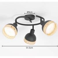 Lindby Ceiling Light /'Lonnaris/' dimmable (Vintage, Antique) in Black Made of Metal for e.g. Living Room & Dining Room (3 Light Sources, E14) from floodlight, Spotlight