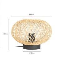 Lindby Solvira table lamp, bamboo mesh, round
