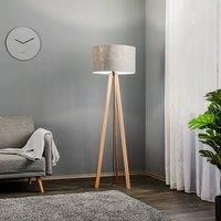 Rothfels Arim tripod floor lamp, beech, grey felt