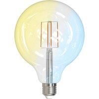 Prios filament LED bulb E27 G125, 7 W, WLAN, clear