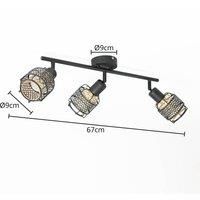 Ceiling Light /'Eudoria/' dimmable (Modern) in Black Made of Metal for e.g. Living Room & Dining Room (3 Light Sources, E14) from Lindby | floodlight, Spotlight