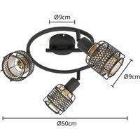Lindby Ceiling Light /'Eudoria/' dimmable (Modern) in Black Made of Metal for e.g. Living Room & Dining Room (3 Light Sources, E14) from Ceiling lamp, lamp
