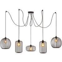 Lindby Krish hanging light, cage look, 5-bulb