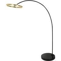 Lucande Yekta LED arc floor lamp, stepdim, brass