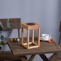Lindby Peransa LED solar patio light wood