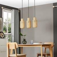 Lindby Venora pendant bamboo linear 3-bulb
