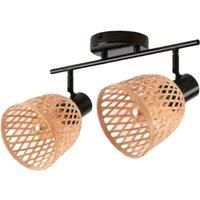Lindby Youstin downlight bamboo 2-bulb