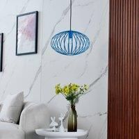 Lindby Maivi pendant light metal cage blue 40 cm