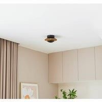 Lindby Tiama LED ceiling light, metal, black gold