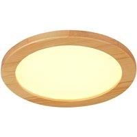 Lucande Joren LED ceiling light round wood 37.5cm