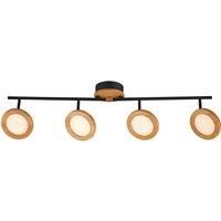 Lindby Manel LED spotlight wood 4-bulb