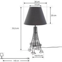 Lindby Croia table lamp wire frame black