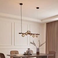 Lucande Diborah pendant light, oblong, smoky