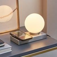 Lindby table lamp Junis, black, charging function