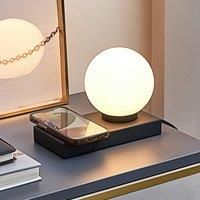 Lindby Junis table lamp, nickel, charging function