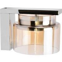 Lucande Diano wall light, amber, iron, glass