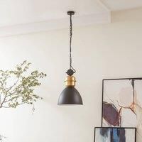 Lucande Kaeloria pendant light, sand black/brass