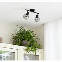 Lindby Arna ceiling light, black 2-bulb