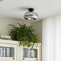 Lindby Zehra ceiling light, glass, smoke grey