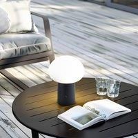 Lindby LED rechargeable table lamp Zelie, black, aluminium, IP44