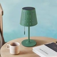 Lindby LED table lamp Hilario, green, iron, rechargeable battery