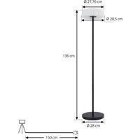 Lindby LED floor lamp Samine, black, metal, dimmable