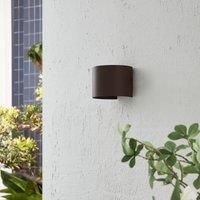 Lindby LED Outdoor Wall Light /'Nivar/' (Modern) in Brown Made of Metal (1 Light Source,) from Wall lamp for Exterior/Interior Walls, House, Terrace und Balcony