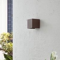 Lindby LED Outdoor Wall Light /'Nivar/' (Modern) in Brown Made of Metal (1 Light Source,) from Wall lamp for Exterior/Interior Walls, House, Terrace und Balcony