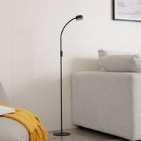 Lindby LED floor lamp Maori, black, CCT, dimmable, USB