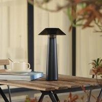 Lindby LED rechargeable outdoor table lamp Gomba, black, dimmable