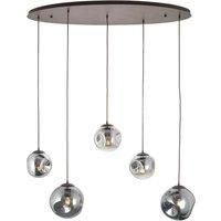 Lindby Valentina pendant light, circle oval 5-bulb