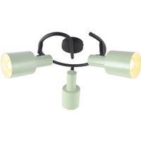 Lindby downlight Ovelia, green/black, round, 3-bulb.