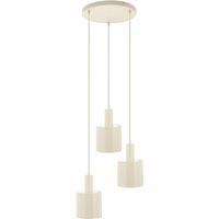 Lindby hanging light Ovelia, beige, round, 3-bulb.