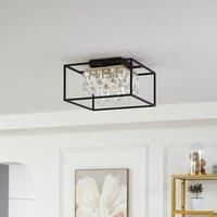 Lucande Kassi LED ceiling lamp 3,000K, dimmable, crystal optic