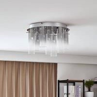 Lucande LED Ceiling Light /'Korvitha/' dimmable (Modern) in Silver Made of Glass for e.g. Living Room & Dining Room (5 Light Sources,) from Ceiling lamp, lamp