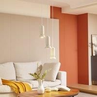 Lindby pendant light Kerimi, cream, 3-bulb, round